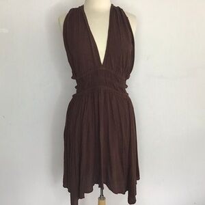 Indulge Instyle Chocolate Gauzy Rayon Dress Coverup/ elasticized waist/open S XL